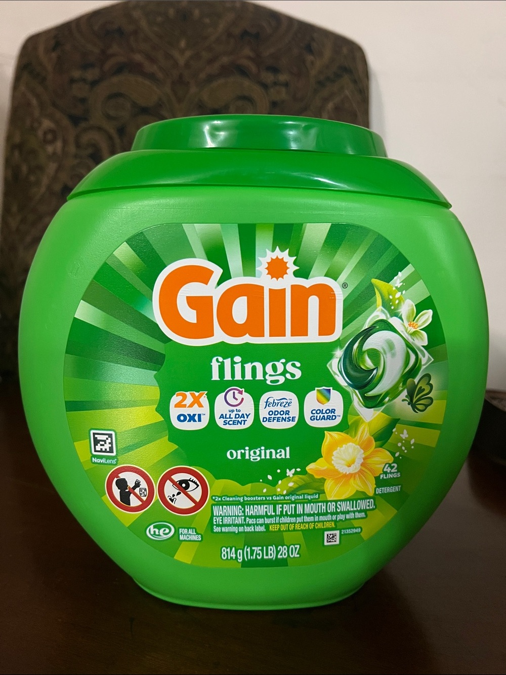 Flings Original Laundry Pacs - Green. 42 pods